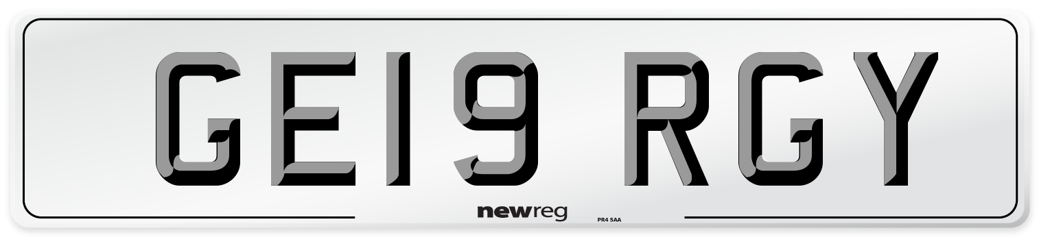 GE19 RGY Number Plate from New Reg
